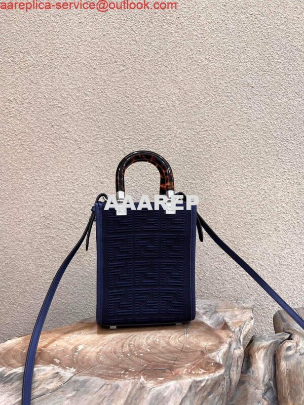 Replica Fendi 8BS051 Mini Sunshine Shopper Bag 8527 Navy Blue