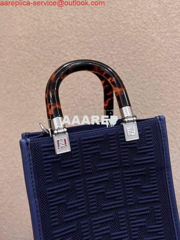 Replica Fendi 8BS051 Mini Sunshine Shopper Bag 8527 Navy Blue 5