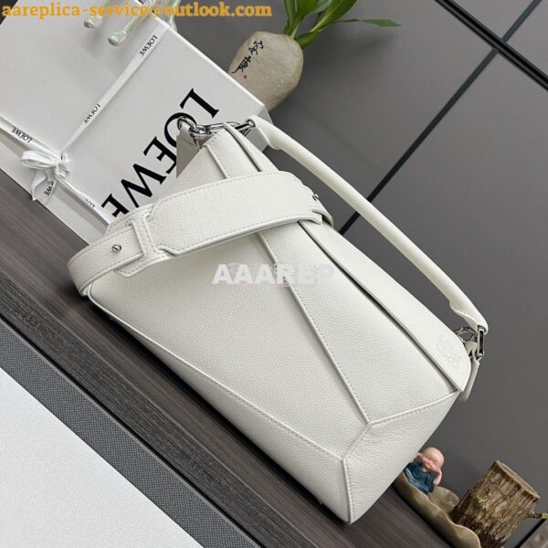 Replica Loewe Medium Puzzle Bag In Soft Grained Calfskin B510P49 White