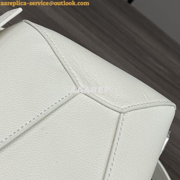 Replica Loewe Medium Puzzle Bag In Soft Grained Calfskin B510P49 White 6