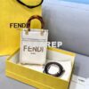 Replica Fendi 8BS051 MINI SUNSHINE SHOPPER Gray leather and elaphe mini-bag