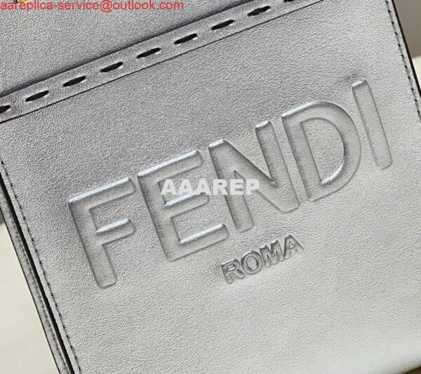 Replica Fendi 8BS051 Mini Sunshine Silver laminated leather shopper 4