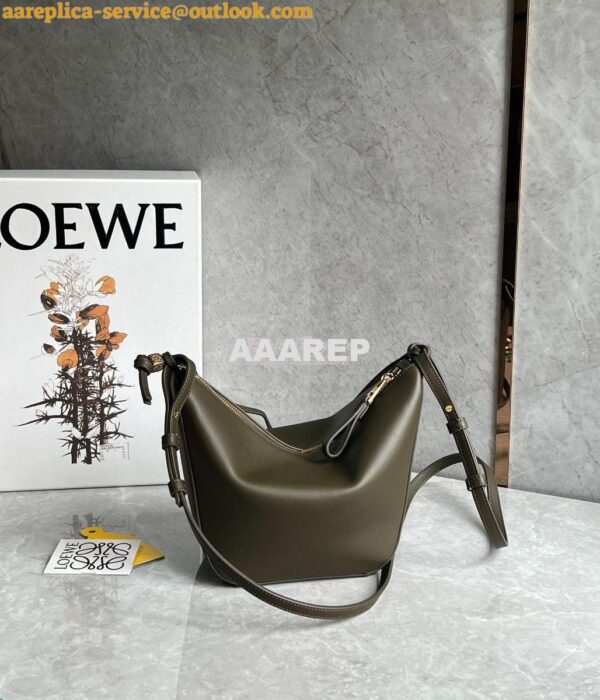 Replica Loewe Mini Hammock Hobo bag in classic calfskin A538G13 Dark K