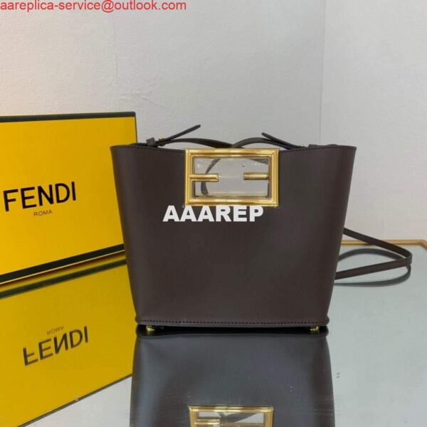 Replica Fendi 8BS054 fendi way small Brown Leather Bag 2