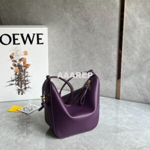 Replica Loewe Mini Hammock Hobo bag in classic calfskin A538G13 Purple 2