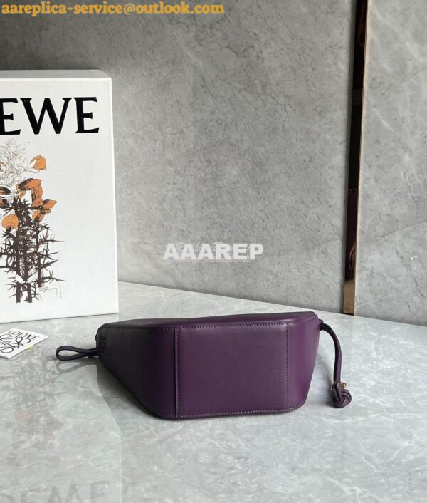 Replica Loewe Mini Hammock Hobo bag in classic calfskin A538G13 Purple 7