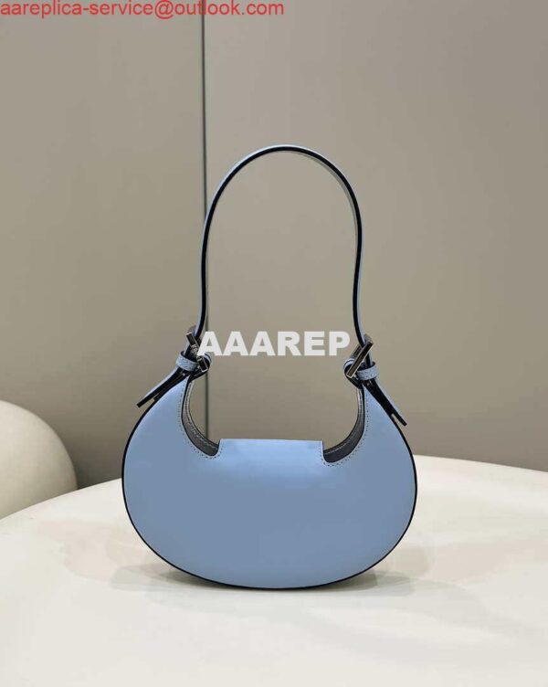 Replica Fendi 8BS065 Fendi Cookie Blue leather mini Croissant bag 8556