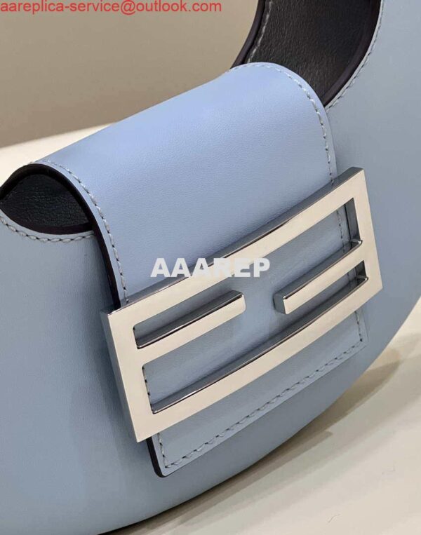 Replica Fendi 8BS065 Fendi Cookie Blue leather mini Croissant bag 8556 4