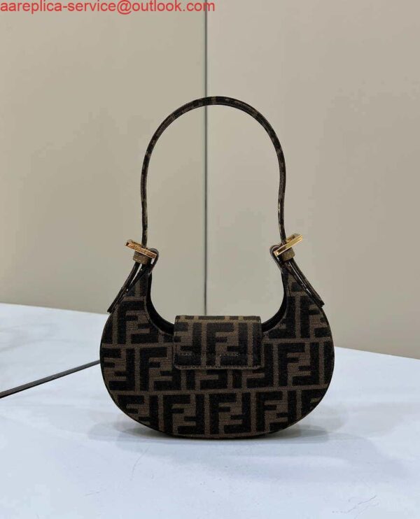 Replica Fendi 8BS065 Fendi Cookie Brown leather mini Croissant bag 8556