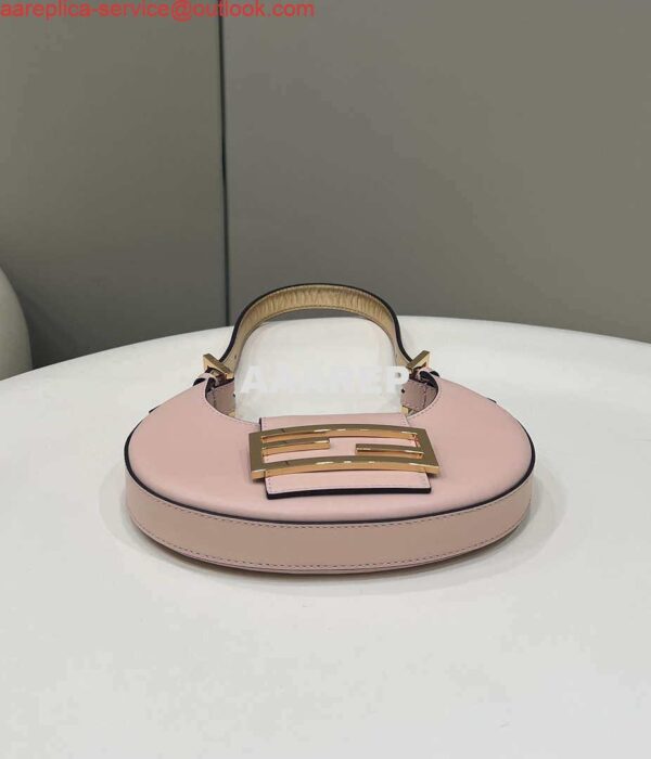 Replica Fendi 8BS065 Fendi Cookie Pink leather mini Croissant bag 8556 3