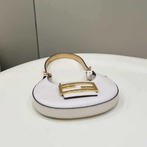 Replica Fendi 8BS065 Fendi Cookie White leather mini Croissant bag 8556 2