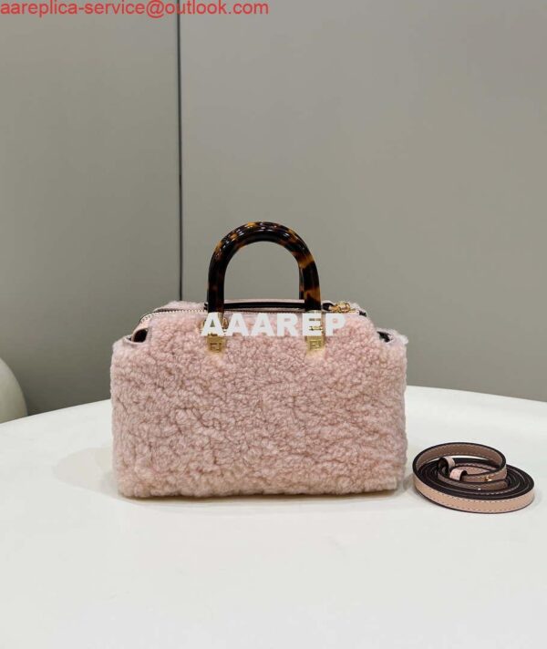 Replica Fendi 8BS067 By The Way Mini Light Pink sheepskin small Boston bag 2