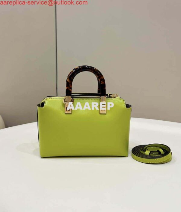 Replica Fendi 8BS067 By The Way Mini Small Boston bag in mint Grass Green leather