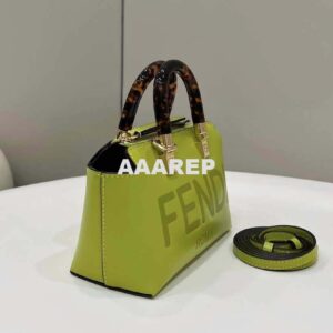 Replica Fendi 8BS067 By The Way Mini Small Boston bag in mint Grass Green leather 2