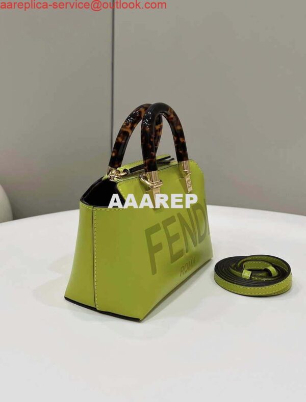 Replica Fendi 8BS067 By The Way Mini Small Boston bag in mint Grass Green leather 2