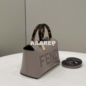 Replica Fendi 8BS067 By The Way Mini Small Boston bag in mint Gray leather 2