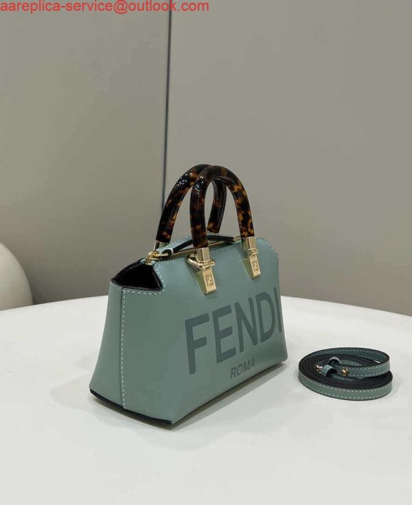 Replica Fendi 8BS067 By The Way Mini Small Boston bag in mint green leather