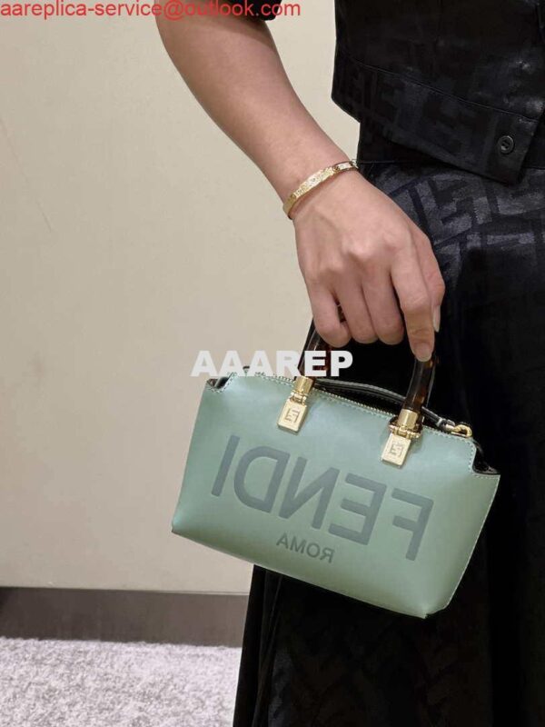 Replica Fendi 8BS067 By The Way Mini Small Boston bag in mint green leather 9