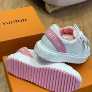 Replica Louis Vuitton Time Out Sneakers with Pink Signature Back 2