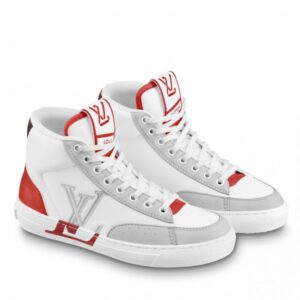 Replica Louis Vuitton White Charlie Sneaker Boots With Red Detail