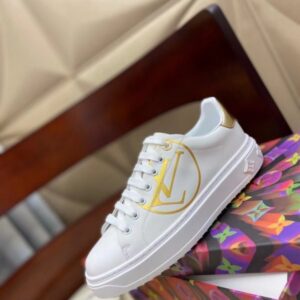 Replica Louis Vuitton White/Gold Time Out Sneakers 2