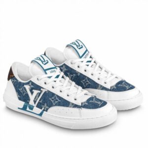 Replica Louis Vuitton Charlie Sneakers In Blue Monogram Denim