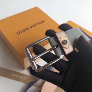 Replica Louis Vuitton Voyager 35mm Belt Monogram Titanium MP043U 2