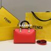 Replica Fendi 8BS067 By The Way Mini Small Boston bag in mint White leather 2