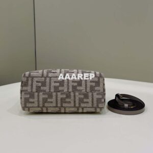 Replica Fendi 8BS067 By The Way Mini Small Boston Jacquard FF fabric bag Gray 2