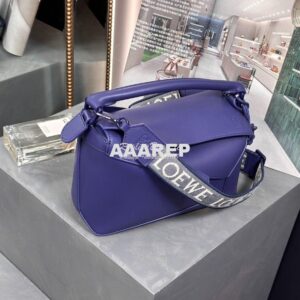 Replica Loewe Small Puzzle Bag In Satin Calfskin With Tonal Coloured H 2