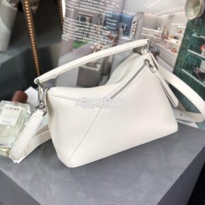 Replica Loewe Small Puzzle Bag In Soft Grained Calfskin A510P60 White 2