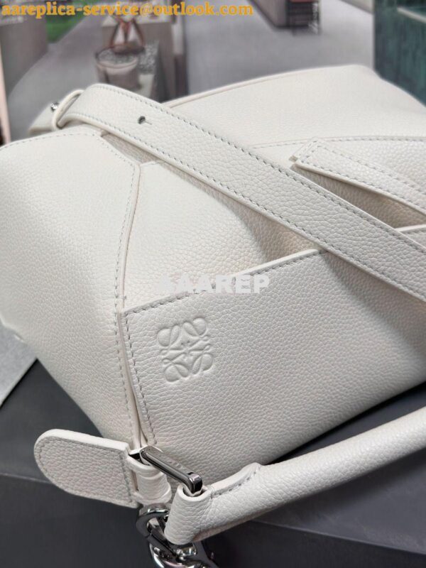 Replica Loewe Small Puzzle Bag In Soft Grained Calfskin A510P60 White 7