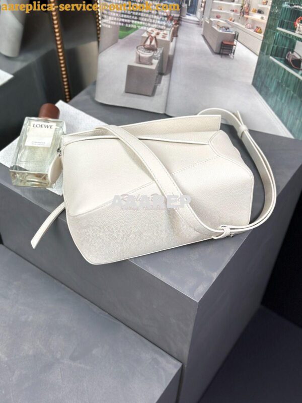 Replica Loewe Small Puzzle Bag In Soft Grained Calfskin A510P60 White 10