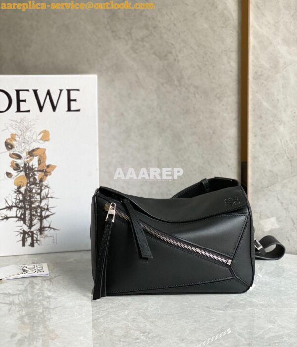 Replica Loewe Small Puzzle Bumbag In Classic Calfskin B510P35 Black 3