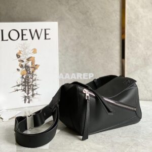 Replica Loewe Small Puzzle Bumbag In Classic Calfskin B510P35 Black 2