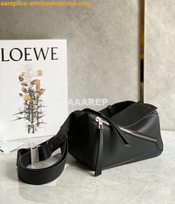 Replica Loewe Small Puzzle Bumbag In Classic Calfskin B510P35 Black 4