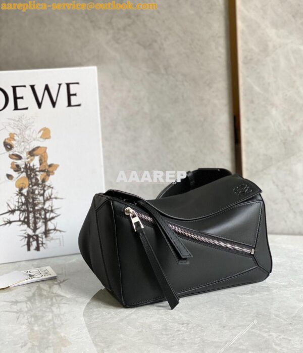 Replica Loewe Small Puzzle Bumbag In Classic Calfskin B510P35 Black 5