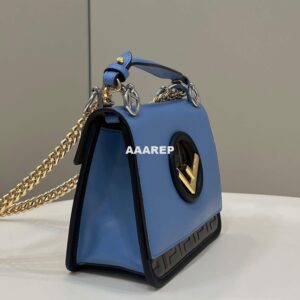 Replica Fendi 8BT286 Kan I F Small Leather Mini Bag Blue 2