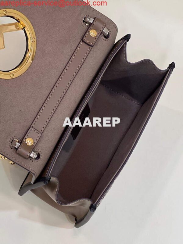 Replica Fendi 8BT286 Kan I F Small Leather Mini Bag Brown 6