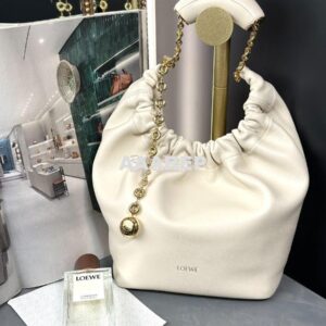 Replica Loewe Small Squeeze Bag In Nappa Lambskin A914NCH White