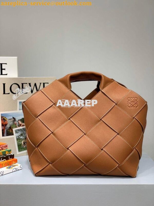 Replica Loewe Woven Basket Bag 66081 Tan 4