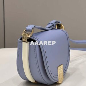 Replica Fendi 8BT346 Moonlight Shoulder Saddle Leather Bag Purple Blue 2