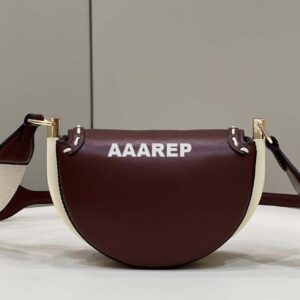 Replica Fendi 8BT346 Moonlight Shoulder Saddle Leather Wine Red