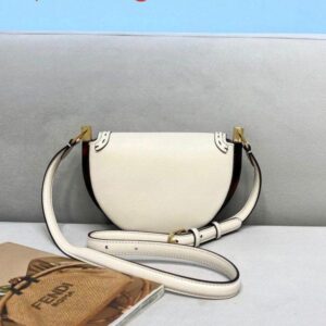 Replica Fendi 8BT346 Moonlight Shoulder White Leather Bag