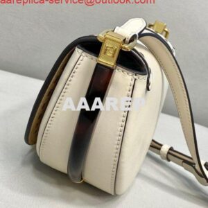 Replica Fendi 8BT346 Moonlight Shoulder White Leather Bag 2