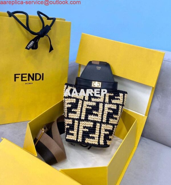 Replica Fendi 8BZ047 Shoulder Fendi FF Raffia Guitar 8301 Bag 3