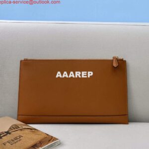 Replica Fendi 8N0178AC9S Fendi logo flat pouch clutch 8370S Tan