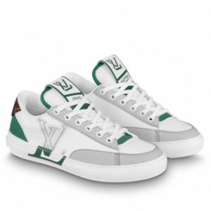 Replica Louis Vuitton Charlie Sneakers In White Leather With Vert Detail