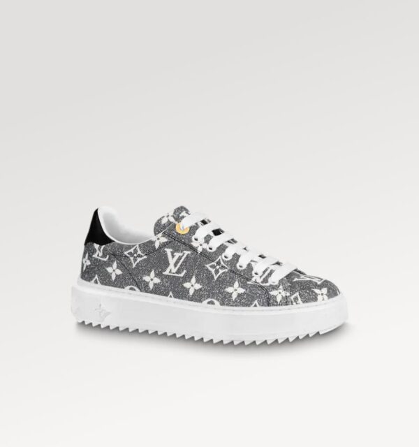 Replica Louis Vuitton gray Monogram denim Time Out Sneaker 1AAW2S