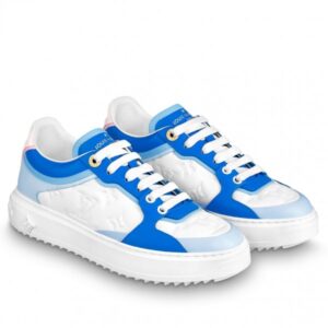 Replica Louis Vuitton Monogram Lambskin Time Out Sneakers Blue